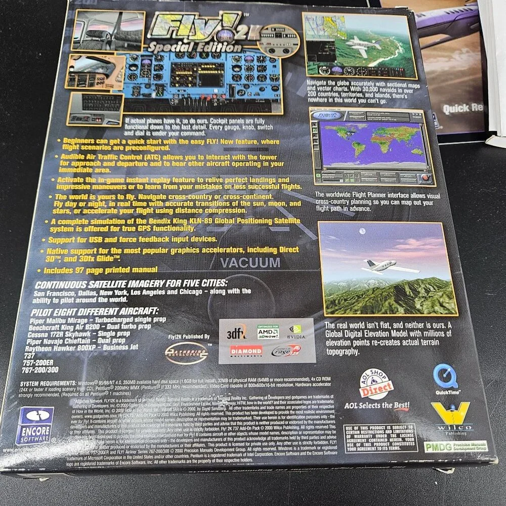 Fly 2K Flight Simulator Special Edition PC 4 CD Disc Airplane Manual Reference